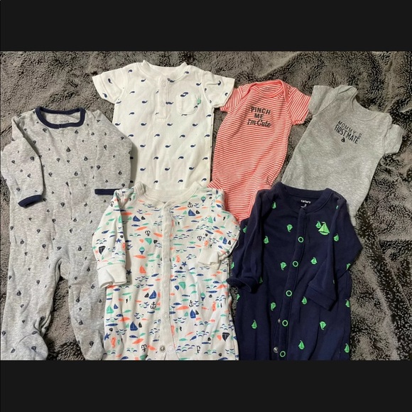 Baby Clothes NB - 3 Months Nautical/Sea Life Lot - Picture 2 of 8